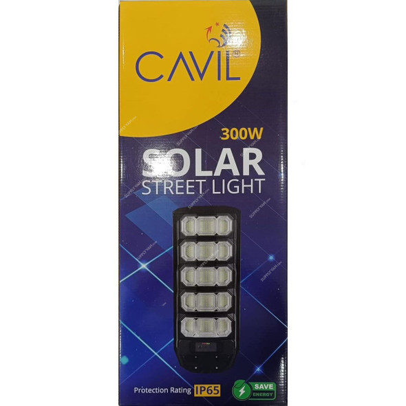 Cavil Solar Street Light, CSL-LED-P300W-UTH, IP65, 300W, 6500K, Cool Daylight