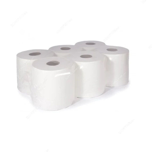 Maxi Cleaning Tissue Roll Emboss Pack, 2 Ply, 135 Mtrs length, 6 Rolls/Pack