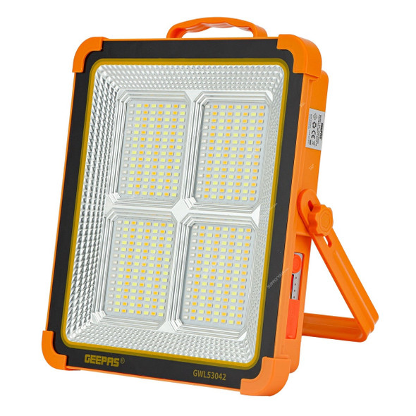 Geepas Rechargeable LED Work Light With Solar Panel, GWL53042, 448 LED, 1500LM