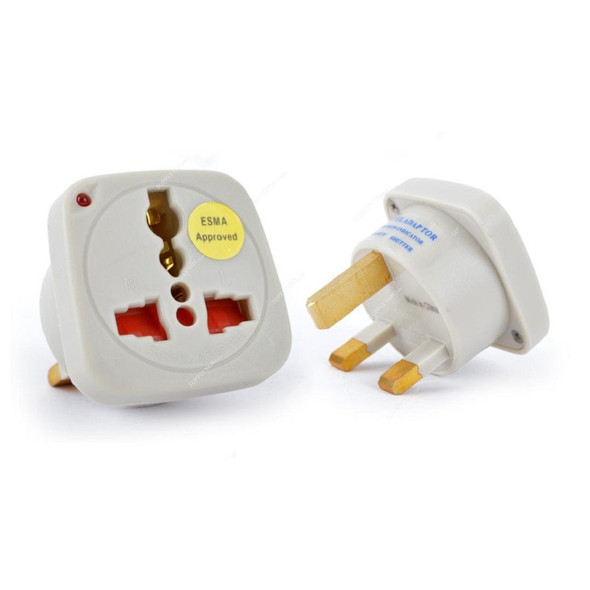 Terminator Universal Travel Adaptor With Shutter And Indicator, TL-11, 250V, 13A, White