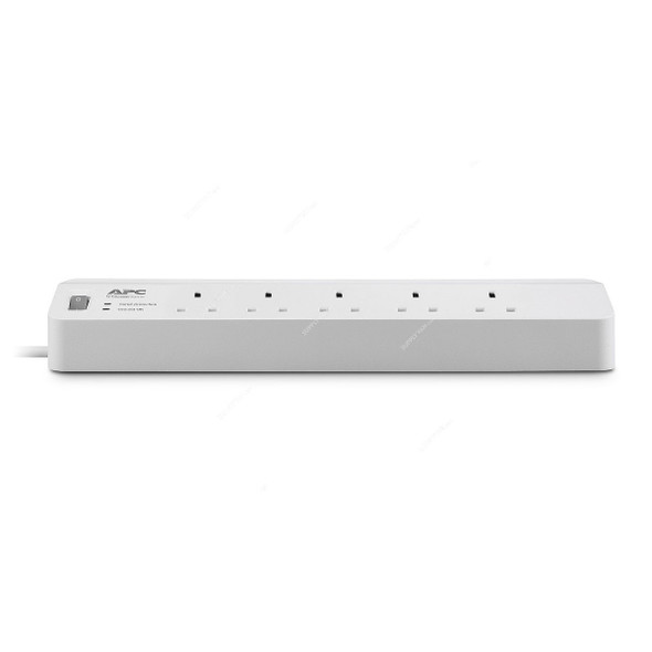 Apc Essential Surge Arrest With 5 Outlets, PM5-UK, 230V, 13A, 1.8 Mtrs Cable Length, White