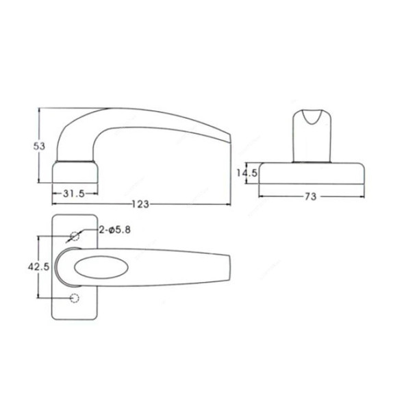 Dorfit Powder Coated Door Handle, DTADH224-BK, Aluminium, Black