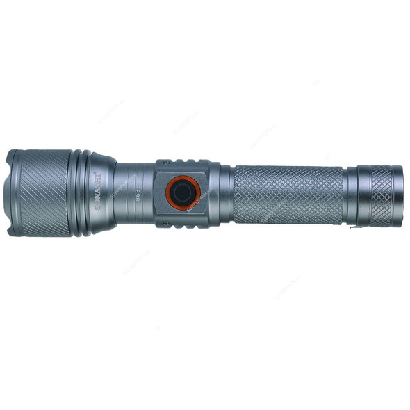 Sonashi Rechargeable LED Torch, SLT-3711Z, Aluminium, 5000 mAh, 800 LM, 800 Mtrs Focus Range, 2 Pcs/Pack
