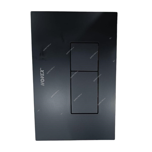 Novex Concealed Cistern Dual Button Flush Plate, NSBF-FB082-BLK, Plastic, Black Finish