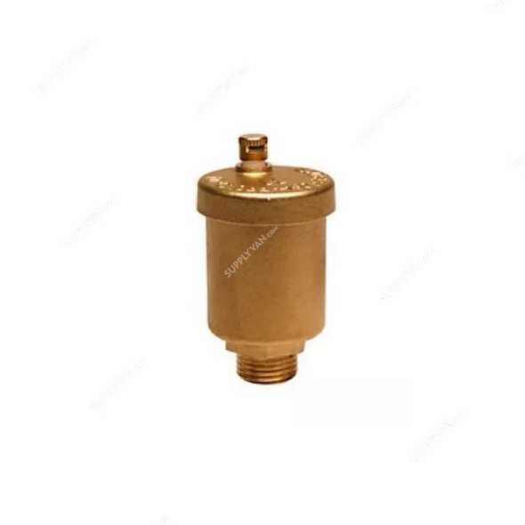 Honeywell Automatic Air Vent Valve, E121, Brass, 10 Bar, 3/8 Inch x 1/2 Inch