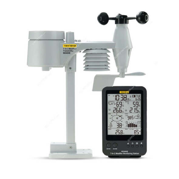 Tekneka 7 In 1 Wireless Weather Monitoring Station, WS400E, 868MHz, 150 Mtrs, -40 to 60 Deg.C