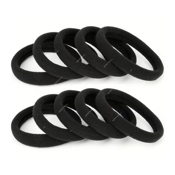 Elastic Hair Tie, Nylon, Black, 100 Pcs/Pack