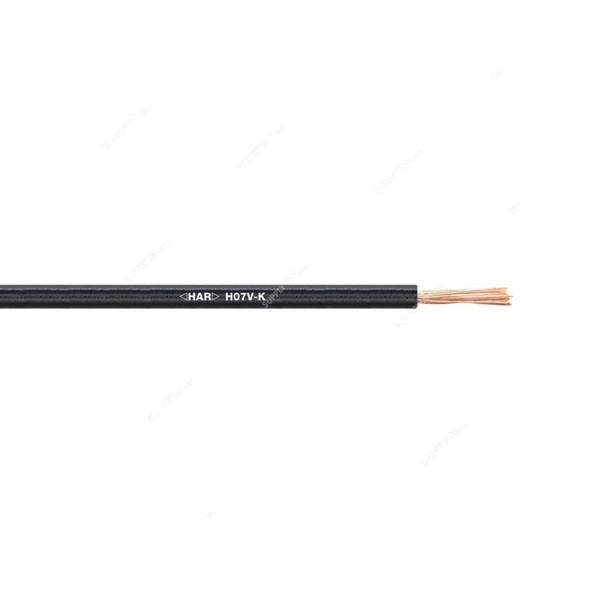 Lapp Single Core Flexible Cable, H05V-K-1X0.5-BK, PVC, 0.5 SQ.MM x 100 Mtrs Length, Black