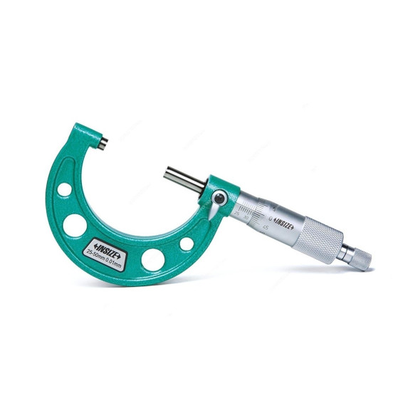 Insize Outside Micrometer, ISZ-3203-50A, 25-50MM, Green