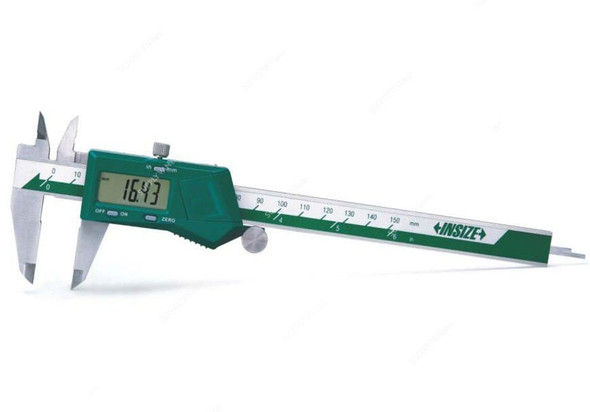 Insize Digital Caliper, ISZ-1108-150, 0-150MM, Green