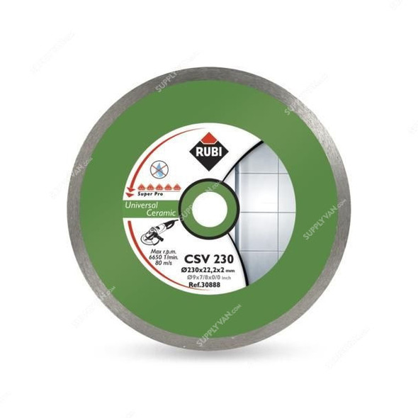 Rubi Ceramic Tiles Continous Rim Diamond Blade, 25910, 115mm