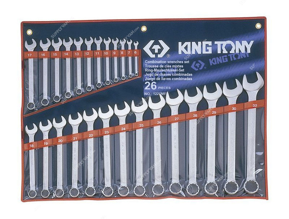 Kingtony Combination Wrench Set, 1226MR, 26 Pcs/Set
