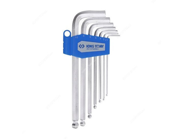 Kingtony Ball Head Hex Key Set, 20107MR01, 7 Pcs/Set