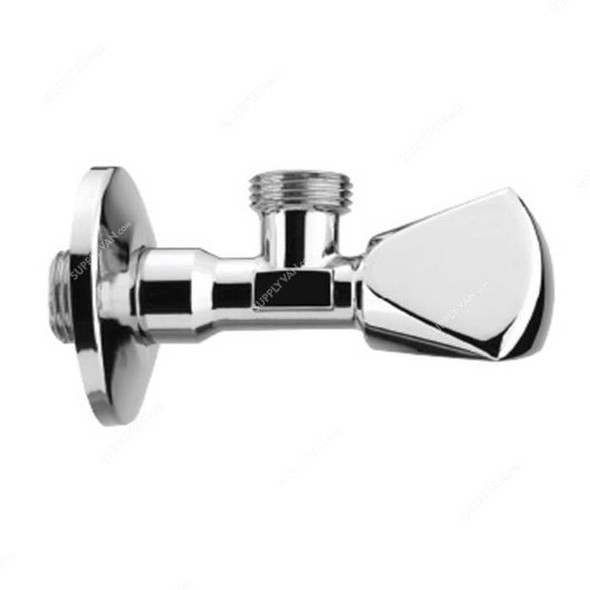 Bold Techno Triangle Angle Valve, TECVLV1200202, Brass, 1/2 Inch x 1/2 Inch, Mirror Chrome Finish