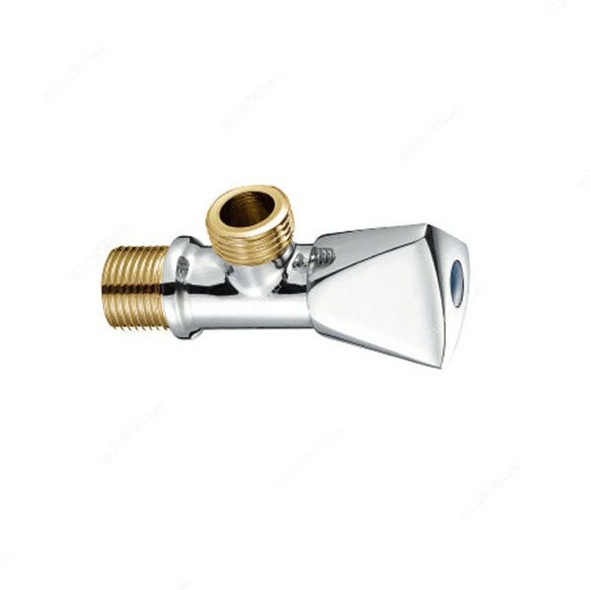 Bold Proline-4 Techno Union and Holder Angle Valve, TECVLV2200204, Brass, 1/2 Inch x 1/2 Inch, Mirror Chrome Finish