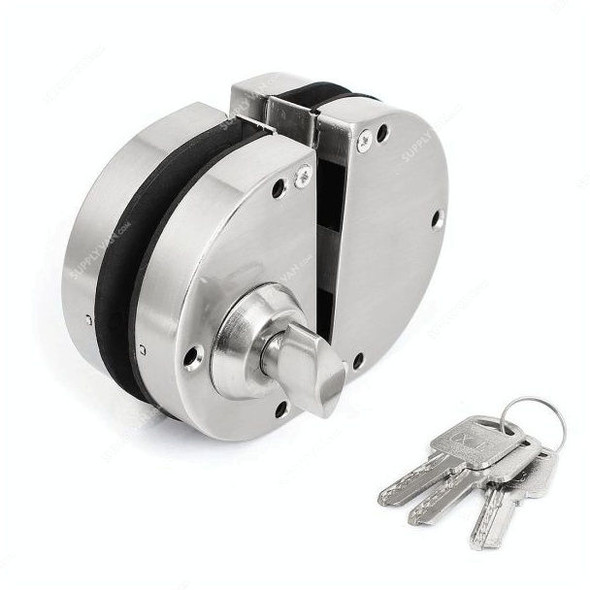 Dorfit Turn Center Glass Door Lock, DT010A, SS, Polished