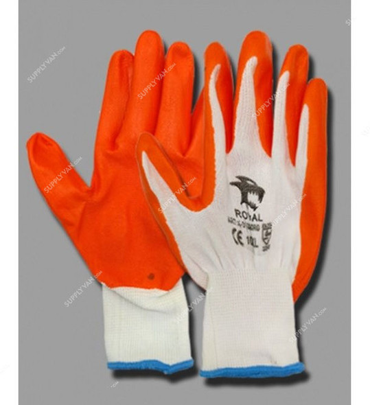 Royal Nylon/Splander Liner Nitrile Coated Safety Gloves, N3102, XL, Orange