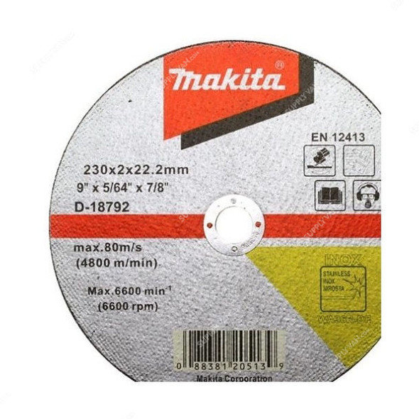 Makita Thin Cutting Wheel, D-18786, WA36R, 180mm