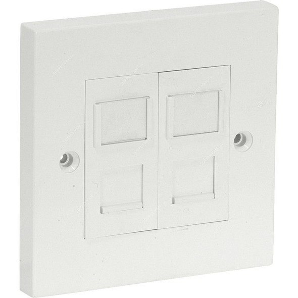 Tenby RJ-45 Data Outlet Socket, 7860, Double