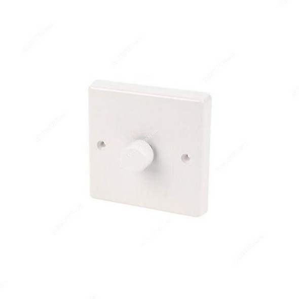 Tenby Rotary Dimmer Switch, 7214, 1 Gang, 2 Way, 1000W, 230VAC