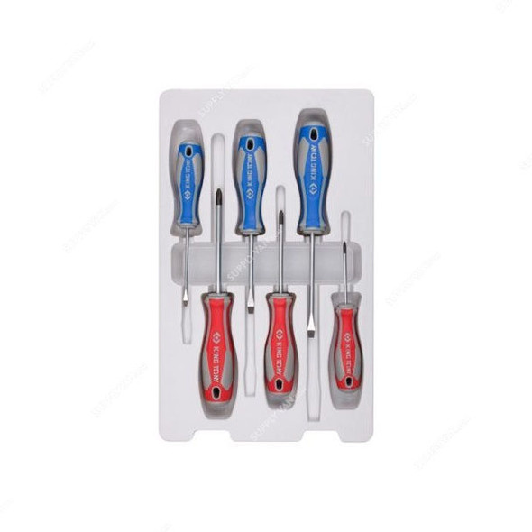 Kingtony Phillips and Flat Screwdriver Set, 31116MR, 6PCS