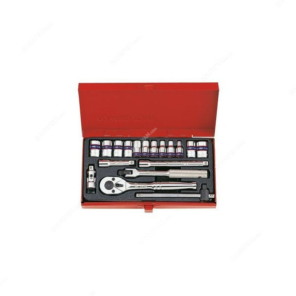 Kingtony Socket Wrench Set, 2519MR, 1/4 Inch, 18 Pcs/Set