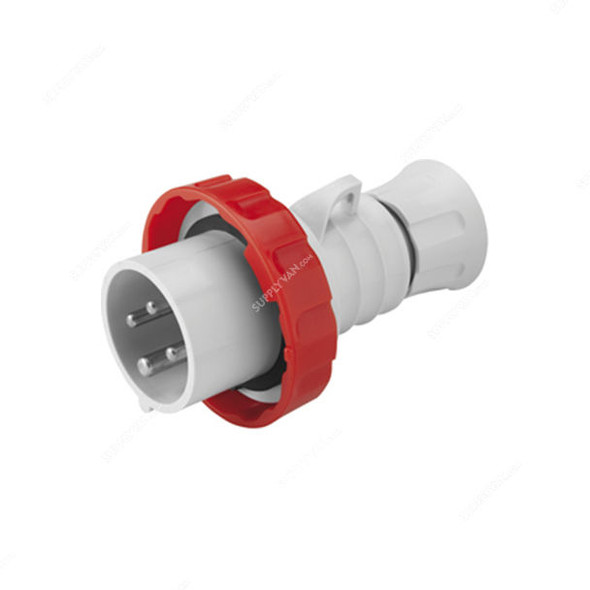 Gewiss Straight Plug, GW60041H, IP66, 16A, 2P+E, White-Red