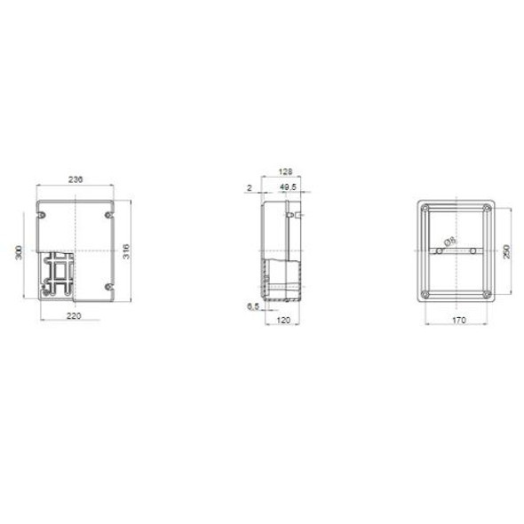 Gewiss Junction Box, GW44429, IP56, 300MM Length x 220MM Width, Light Grey