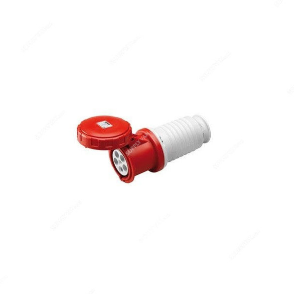Gewiss Straight Connector, GW62060H, IP66, 125A, 3P+E, White-Red