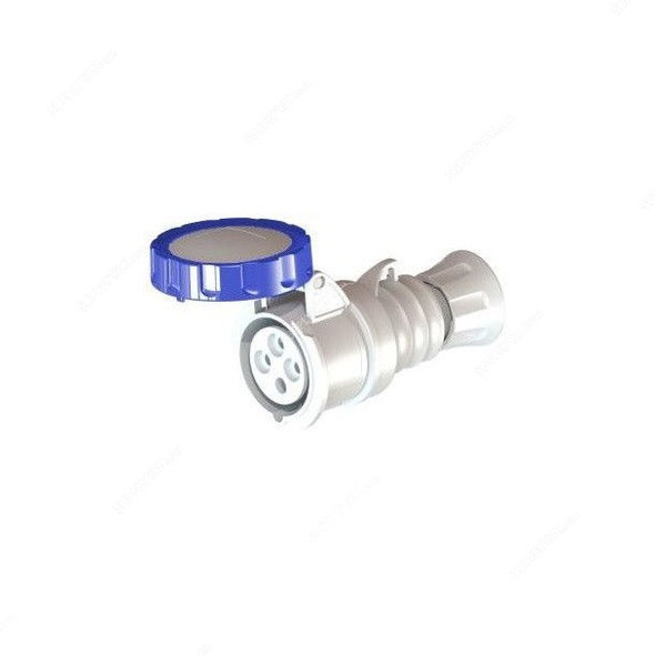 Gewiss Straight Connector, GW62026H, IP66, 16A, 2P+E, White-Blue