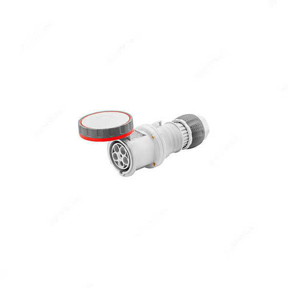 Gewiss Straight Plug, GW62061H, IP66, 125A, 3P+N+E, White-Red