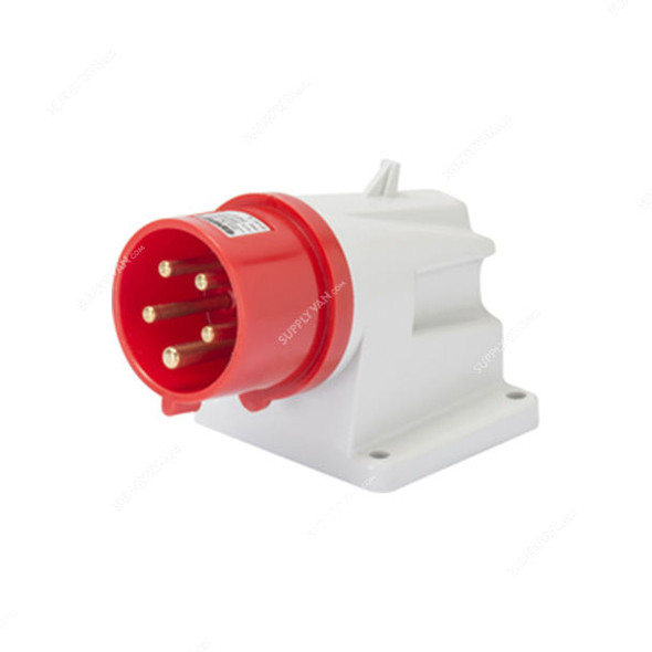 Gewiss 90 Deg Surface Mounting Socket Inlet, GW60409, IP44, 16A, 3P+N+E, White-Red