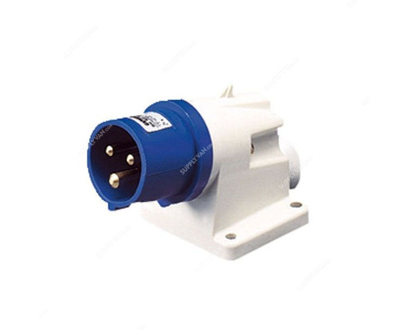 Gewiss 90 Deg Surface Mounting Socket Inlet, GW60415, IP44, 32A, 2P+E, White-Blue