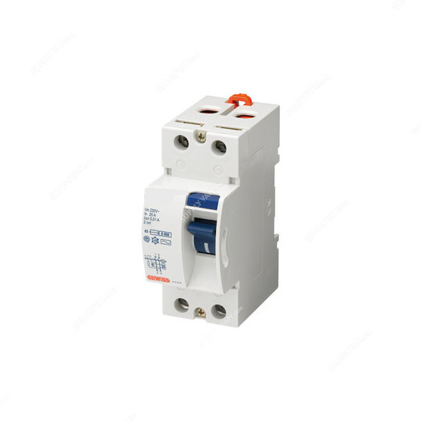 Gewiss Residual Current Circuit Breaker, GW94792, 63A, 2P, White