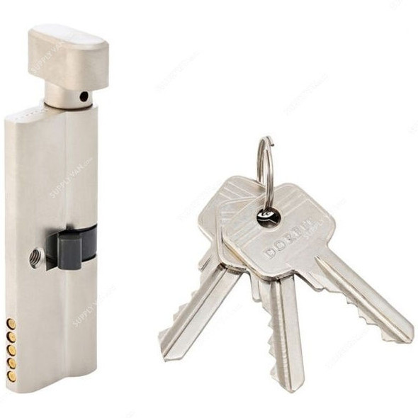 Dorfit Cylinder One Side Knob and One Side Key, 60MM, Satin Nickel