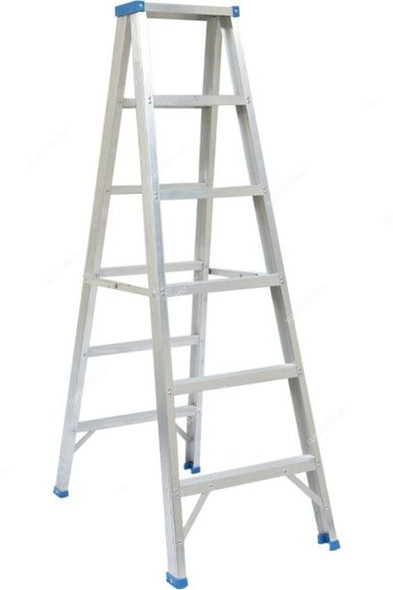 Dorfit Two Way Ladder, Aluminium, 2 Sides, 6 Steps, 2.1 Mtrs