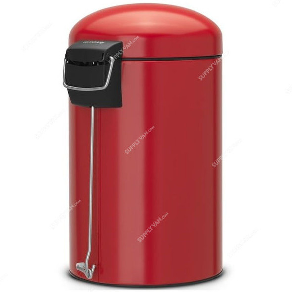 Brabantia Retro Pedal Bin, 483783, 12 Litres, Passion Red