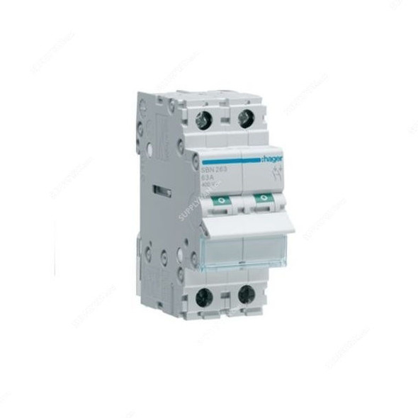 Hager Switch Disconnector, SBN263, 2P, 63A