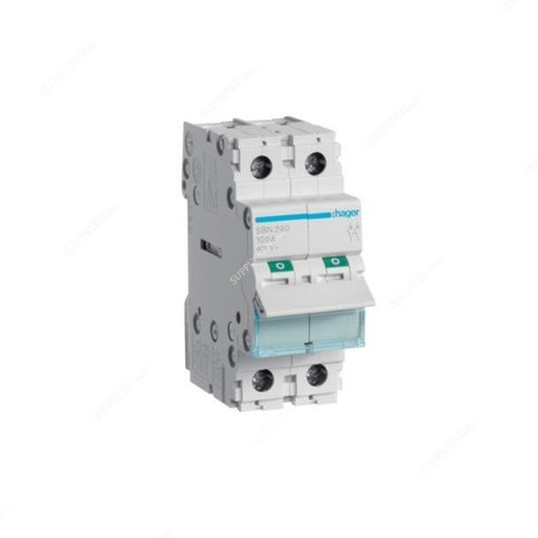 Hager Switch Disconnector, SBN290, 2P, 100A