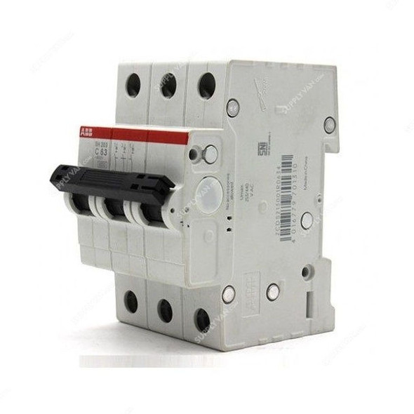 Abb Miniature Circuit Breaker, S203-C63, 3P, Curve C, 63A