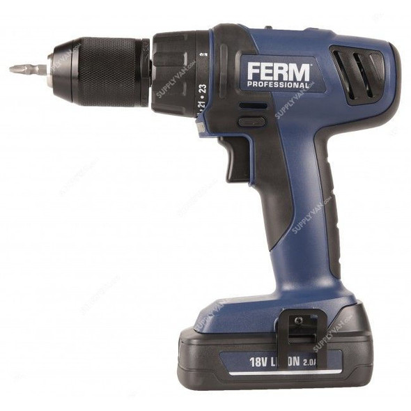 Ferm Cordless Drill, CDM1122P, 18V