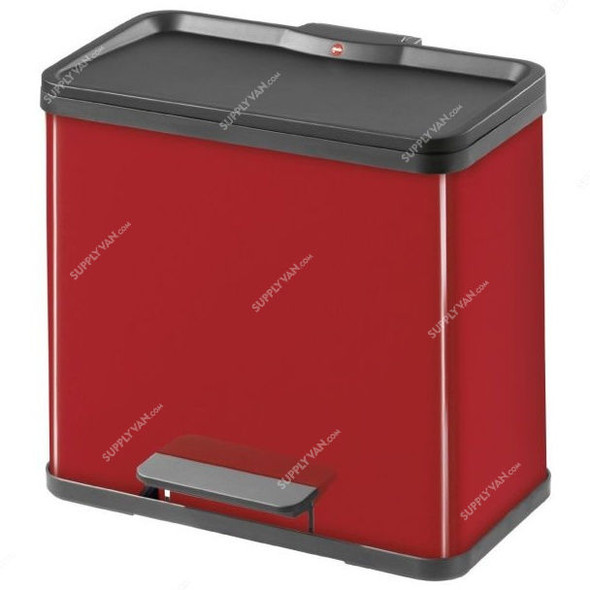 Hailo Trio Pedal Waste Separator, Hlo-0633-819, Oko Trio L, 3x11 Litres, Red