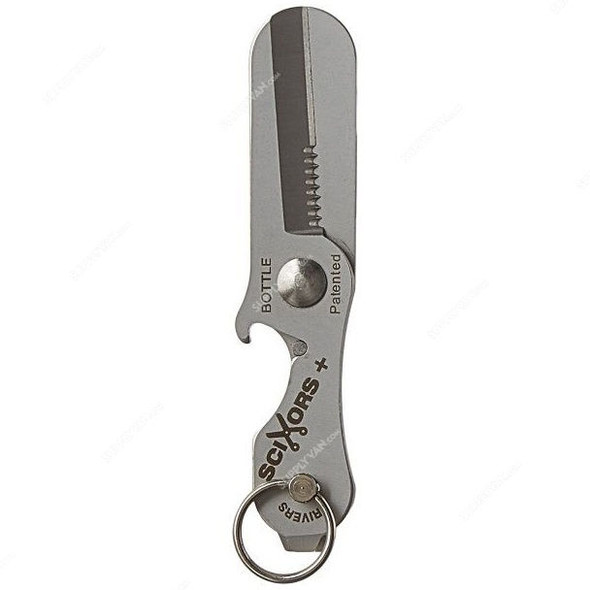 True Utility Multi Tool Keyring Scissor, TU-238, Silver