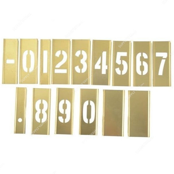 Clip On Stencil Set, 10011, Numbers, 2 Inch, Brass, 15 Pcs/Set