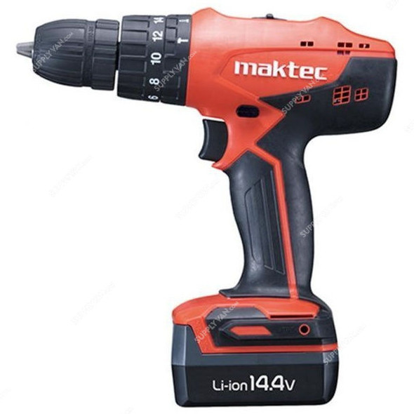 Maktec Cordless Percussion Drill/ Driver, MT080, Li-Ion, 14.4V, 10MM