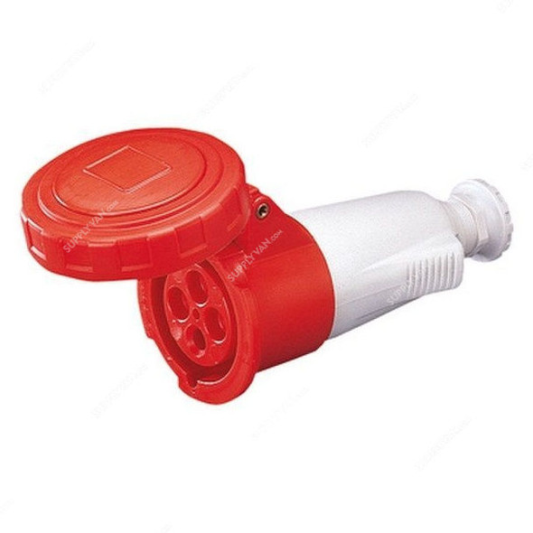 Gewiss Straight Connector, GW62031, IP67, 16A, 3P+N+E, Red