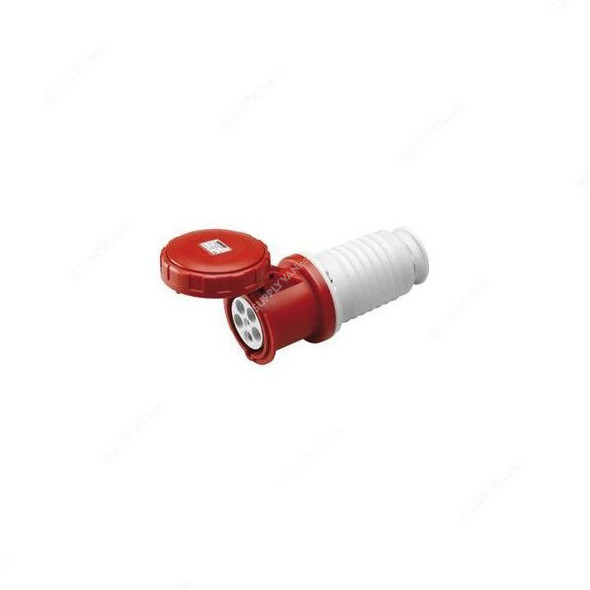 Gewiss Straight Connector, GW63052, IP67, 63A, 3P+E, Red