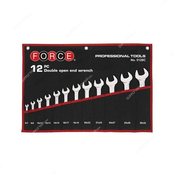 Force Open End Wrench Set, 5128C, 12PCS