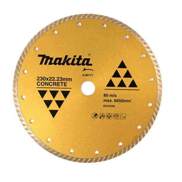 Makita Corrugated Diamond Blade, A-84171, Dry, 230MM, Gold