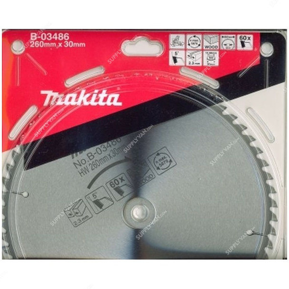 Makita Circular Saw Blade, B-03486, 260x30MM, 60 Teeth